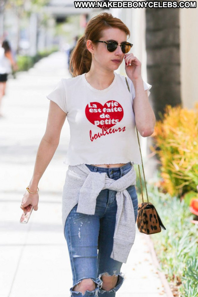 Emma Roberts Beverly Hills Celebrity Babe Beautiful Paparazzi Posing