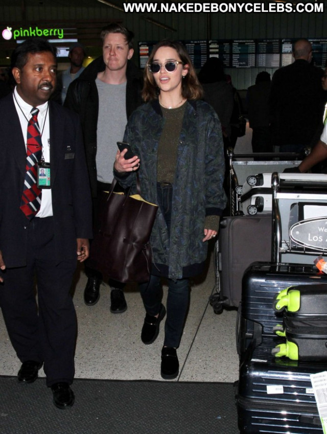 Emilia Clarke Lax Airport Babe Beautiful Paparazzi Posing Hot Lax