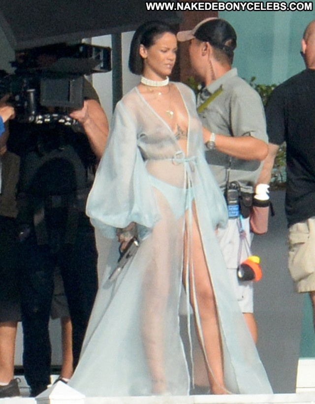 Rihanna No Source Braless Celebrity See Through Beautiful Posing Hot