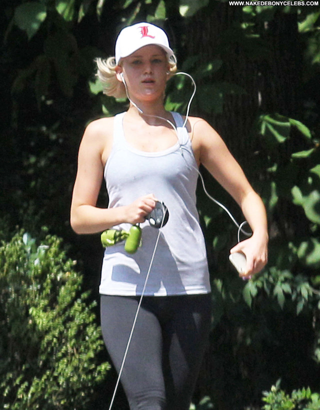 Jennifer Lawrence No Source Actress Beautiful Jogging Celebrity