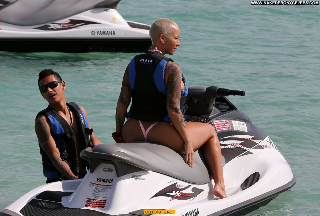 Amber Rose No Source Bikini Beautiful Celebrity Beach Posing Hot Babe