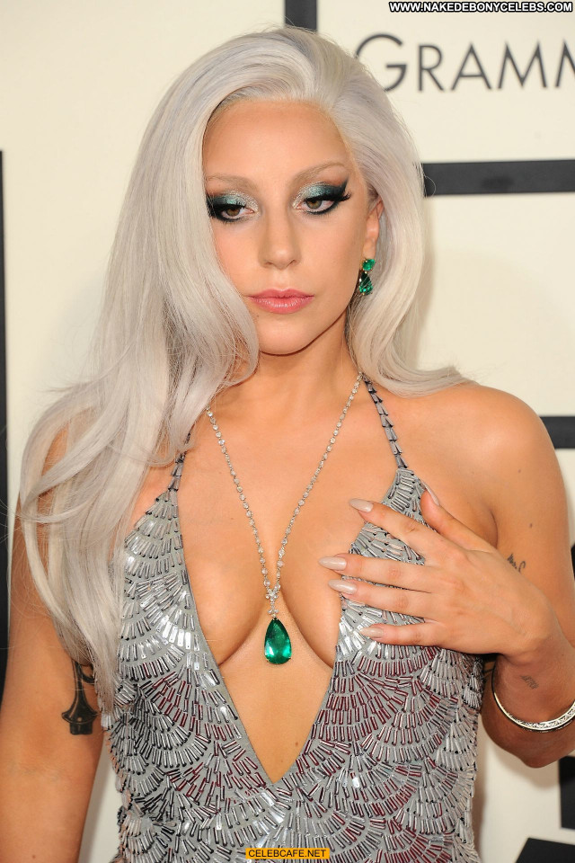Lady Gaga Grammy Awards Sexy Posing Hot Celebrity Cleavage Awards