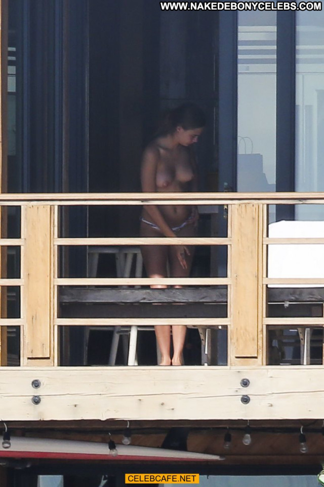 Cara Delevingne Mali Toples Balcony Topless Malibu Posing