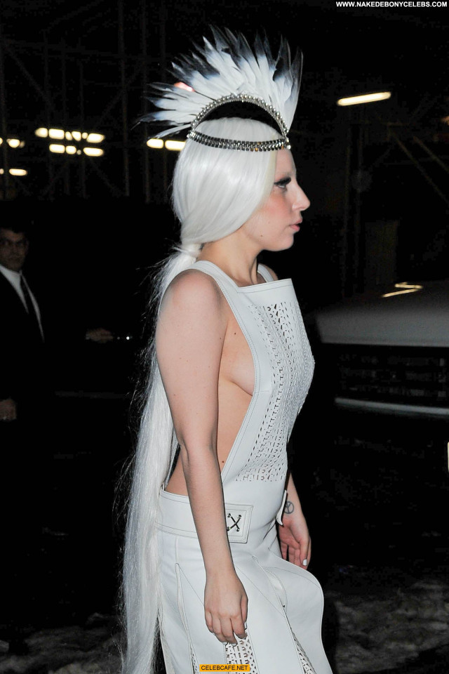 Lady Gaga No Source  Beautiful Celebrity Topless Posing Hot Fishnet