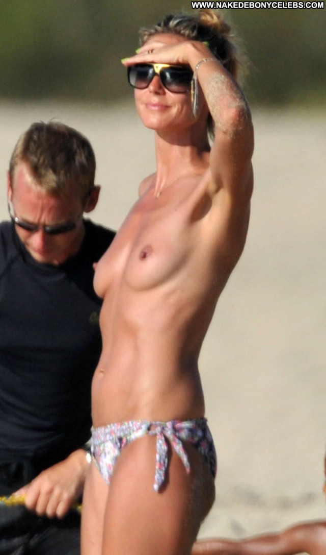 Heidi Klum Topless Beach Celebrity Beach Big Tits Topless Breasts Mom