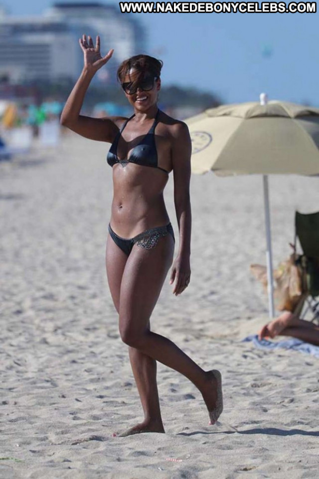 Claudia Jordan Miami Beach Paparazzi Jordan Beach Posing Hot Bikini