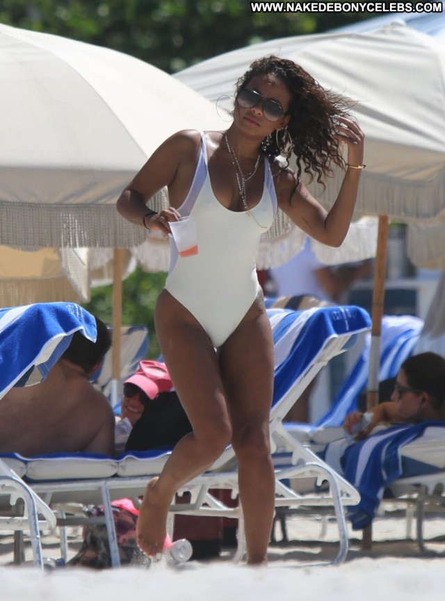 Christina Milian The Beach  Beach Swimsuit Actress Sexy Twitter Babe